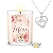 For Mom 18oz Mystery Jewelry Candle & The Forever Mom Necklace Gift Set