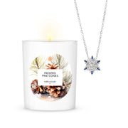 Frosted Pine Cones Signature Jewelry 10oz Candle