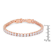 17.6 Ct Rosegold Tennis Bracelet with Shimmering Round CZ