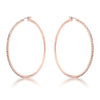 Large Rosegold Hoop Earrings with Crystals