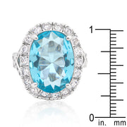 Oval Blue Topaz Cocktail Ring